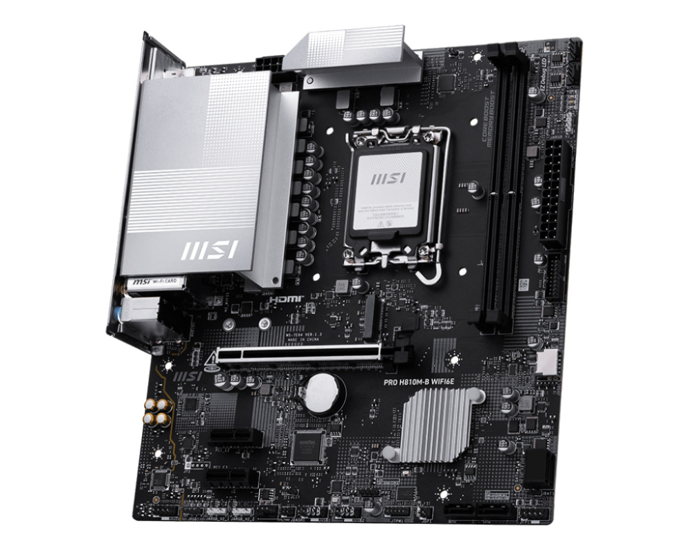 MotherBoard LGA1851 Micro-ATX MSI PRO H810M-B WIFI6E, 128GB RAM DDR5 Max, 1 M.2 PCIE 4, Wi-Fi 6E + BT 5.3