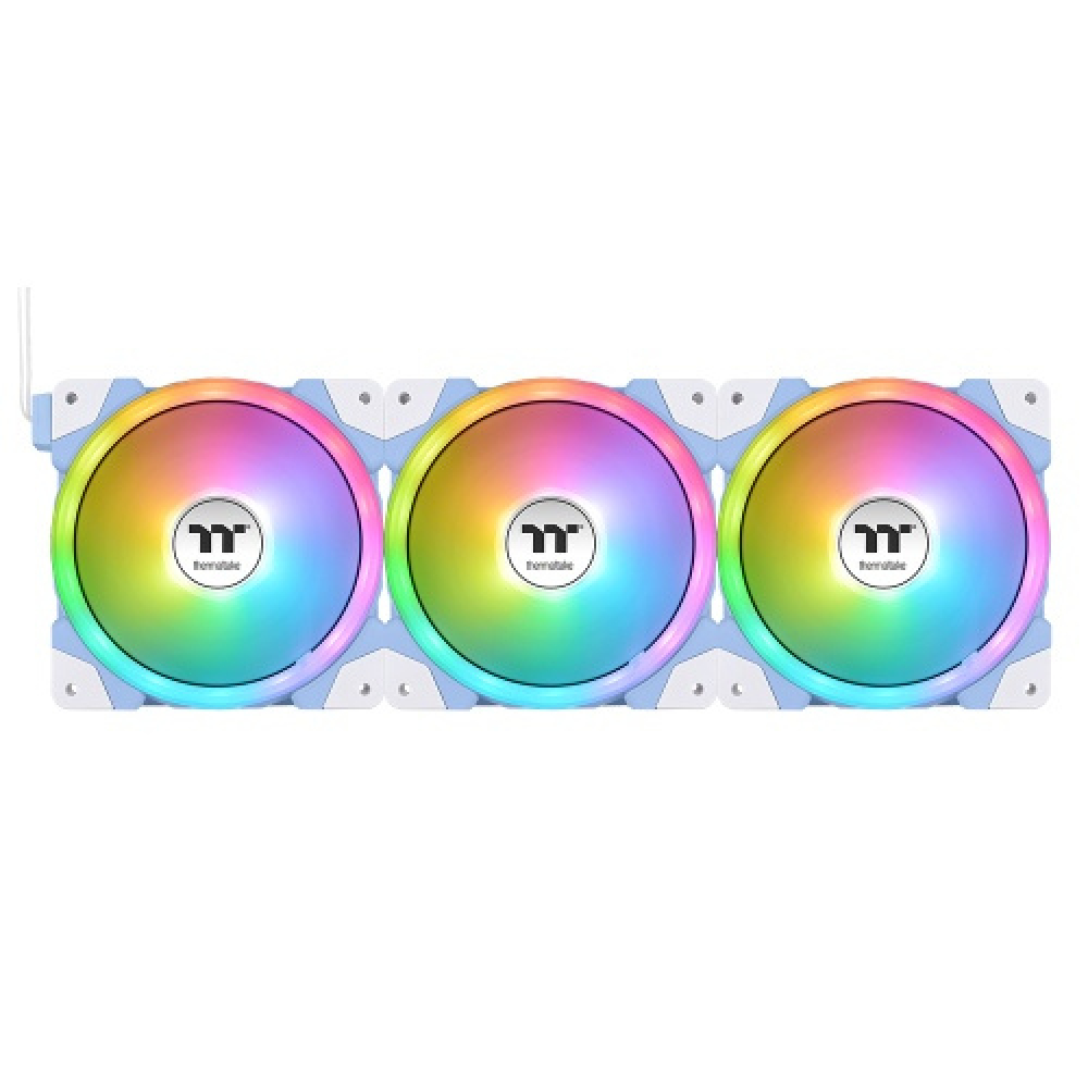 Kit de 3 Ventiladores 120mm Thermaltake SWAFAN EX12 ARGB Sync, Magneticos, Aspas Intercambiables, Color Azul