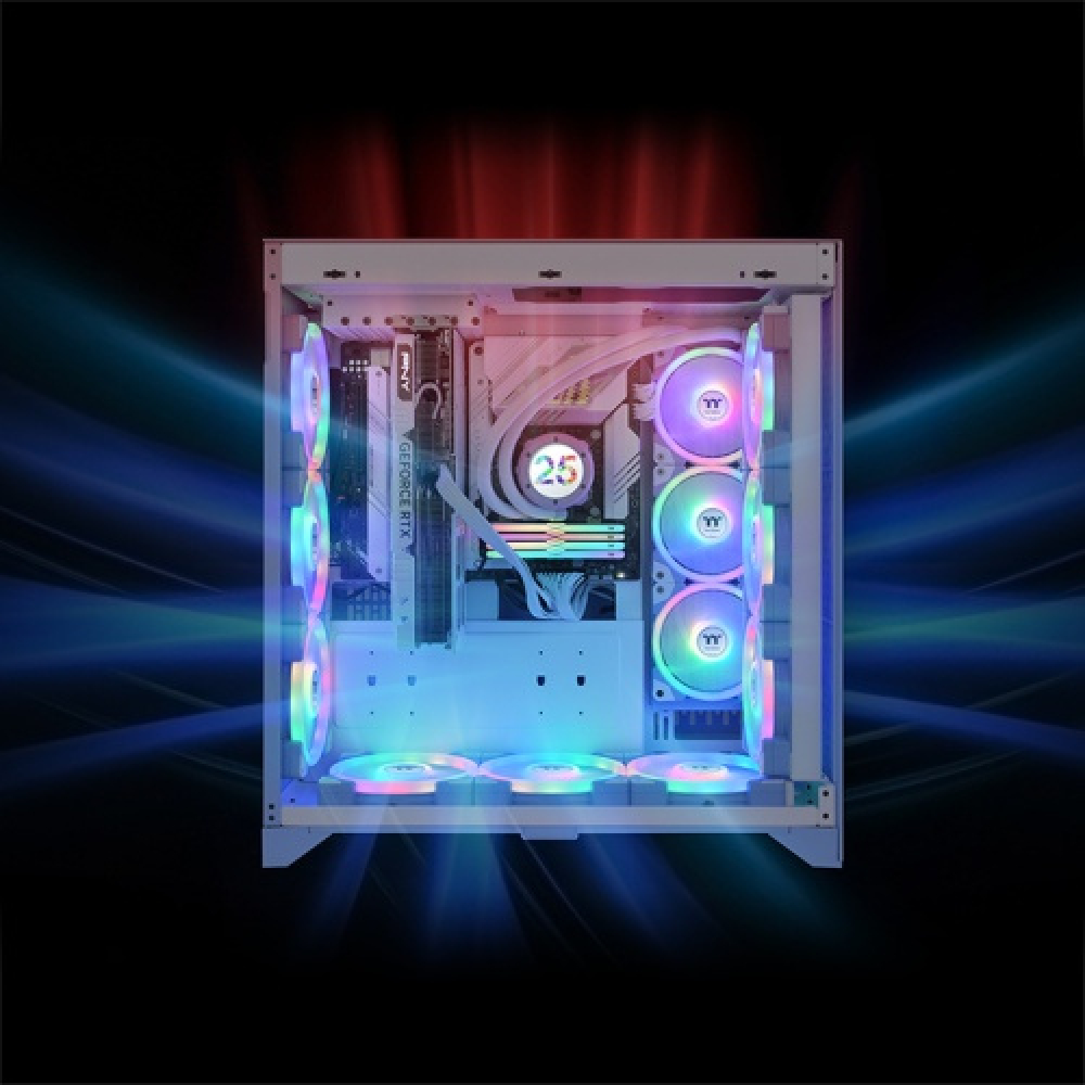 Kit de 3 Ventiladores 120mm Thermaltake SWAFAN EX12 ARGB Sync, Magneticos, Aspas Intercambiables, Color Azul