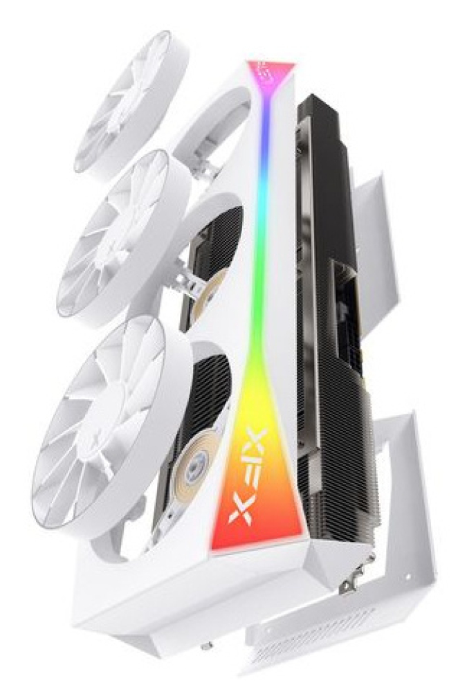 Tarjeta de Video AMD RADEON RX9070XT OC XFX Mercury RGB White, 16GB GDDR6, 3 DisplayPort + 1 HDMI, Min 800W