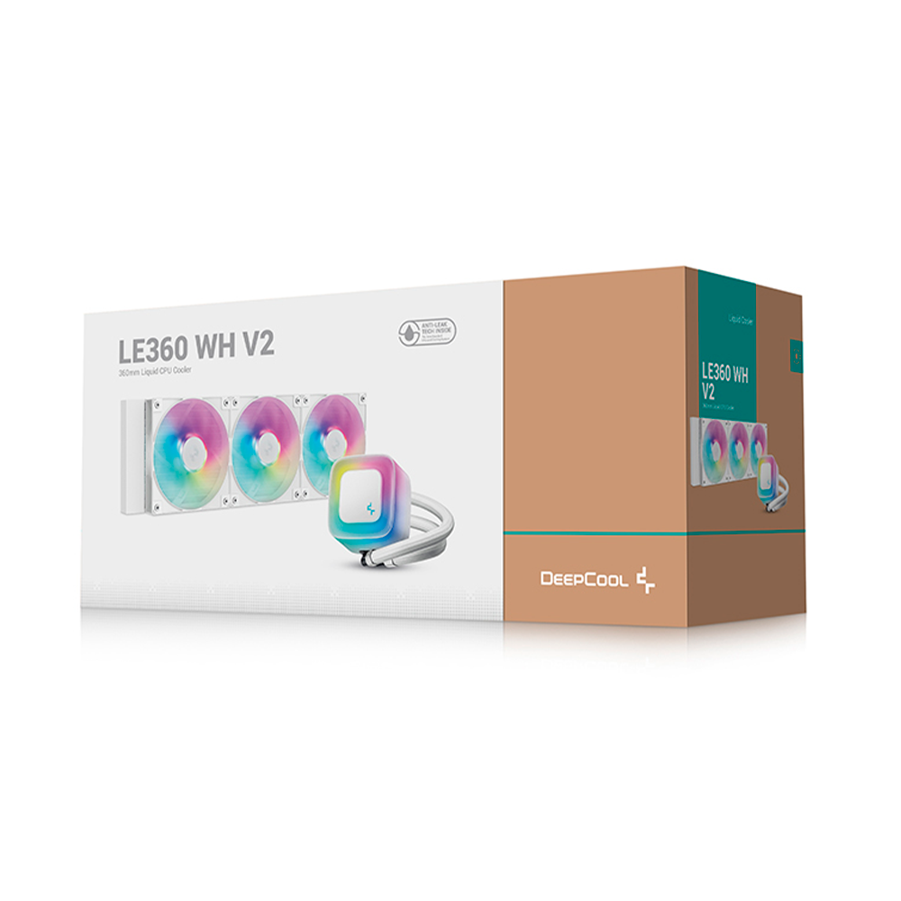 Enfriamiento Liquido 360mm DeepCool LE360 WH V2, ARGB, Color Blanco