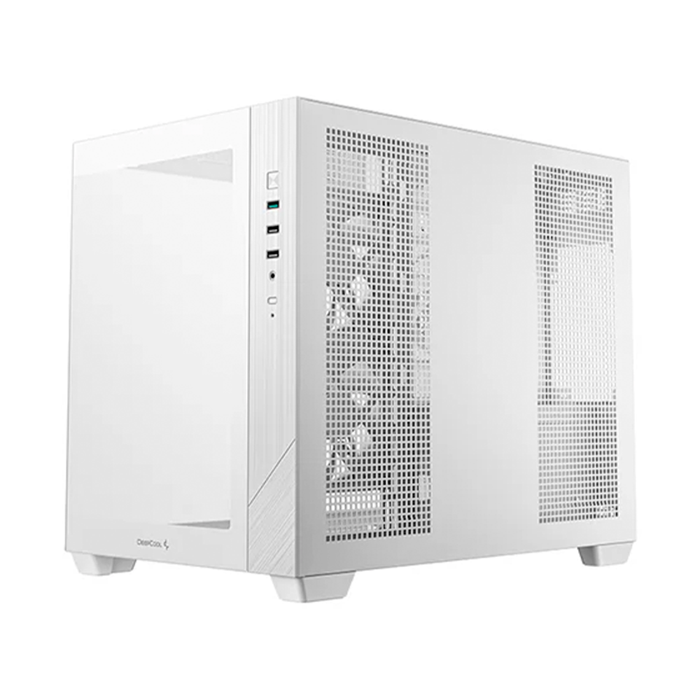 Gabinete Micro-ATX DeepCool CG330 3F WH, Incluye 3 Fans 120mm ARGB, Radiador 360mm Max, Color Blanco