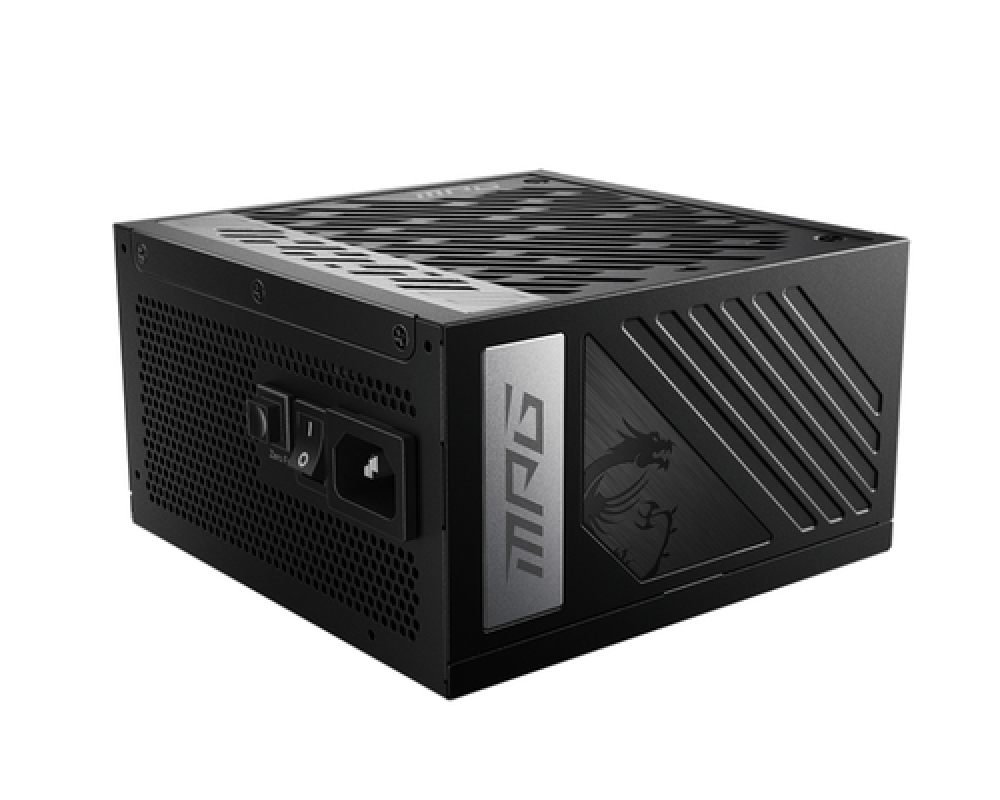 Fuente de Poder 1000W 80+Gold MSI MPG A1000G PCIE5. 1x 24pin, 2x 8pin CPU, 4x 8pin PCIE, 1x 12VHPWR, Color Negro
