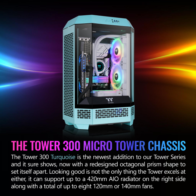 Gabinete Thermaltake Tower 300 Turquesa
