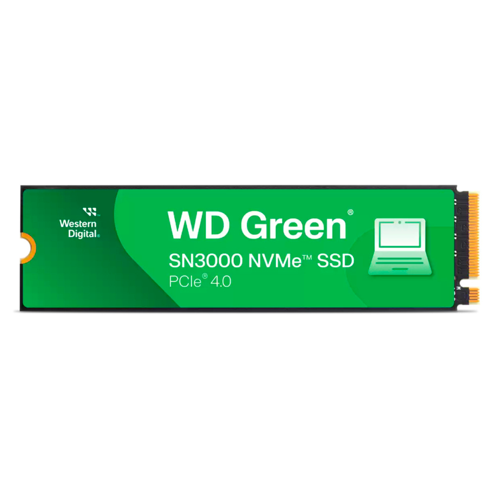 SSD M.2 NVMe PCIe 4 500GB Western Digital Green SN3000, Lectura 5000MB/s Escritura 4100MB/s. WDS500G4G0E