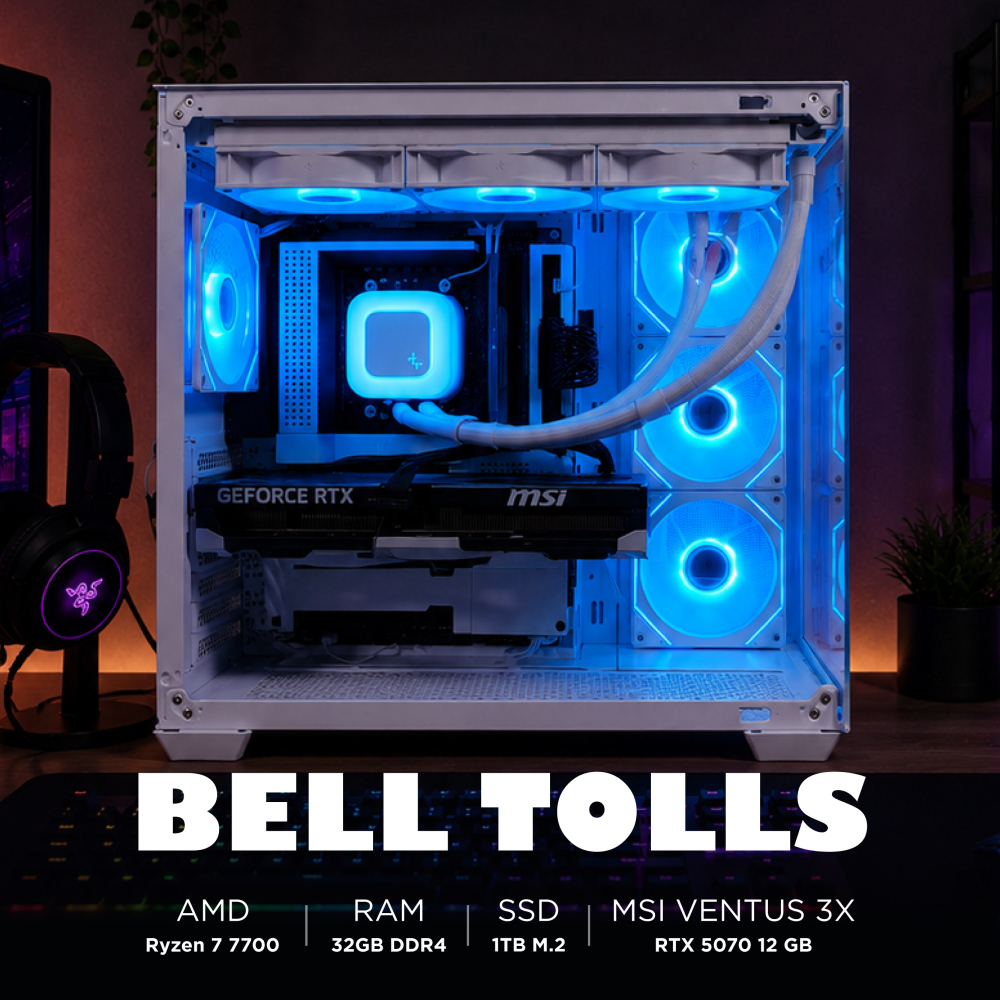 Ensamble BELL TOLLS | RTX 5070 | Ryzen 7 7700 | 32GB DDR5 | 1TB SSD | Windows 11 Pro