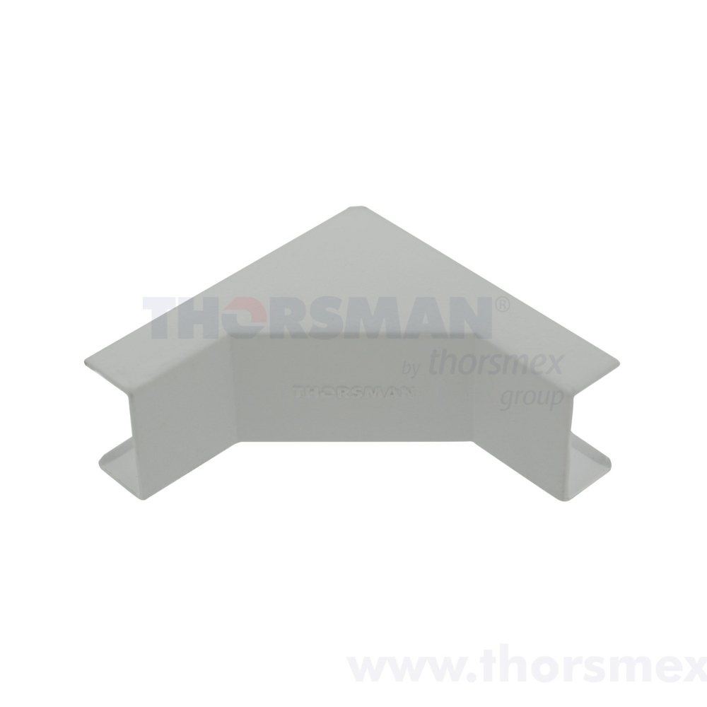 Esquinero interior para canaletas TMK1020, TMK1020SD, TMK1020CD, Thorsman 5120-02001, ABS auto-extinguible, Color Blanco
