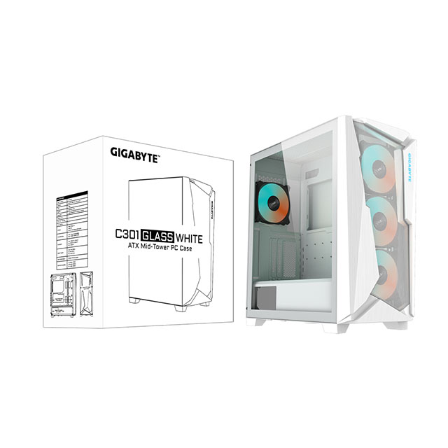 Gabinete Gigabyte C301 Glass Blanco