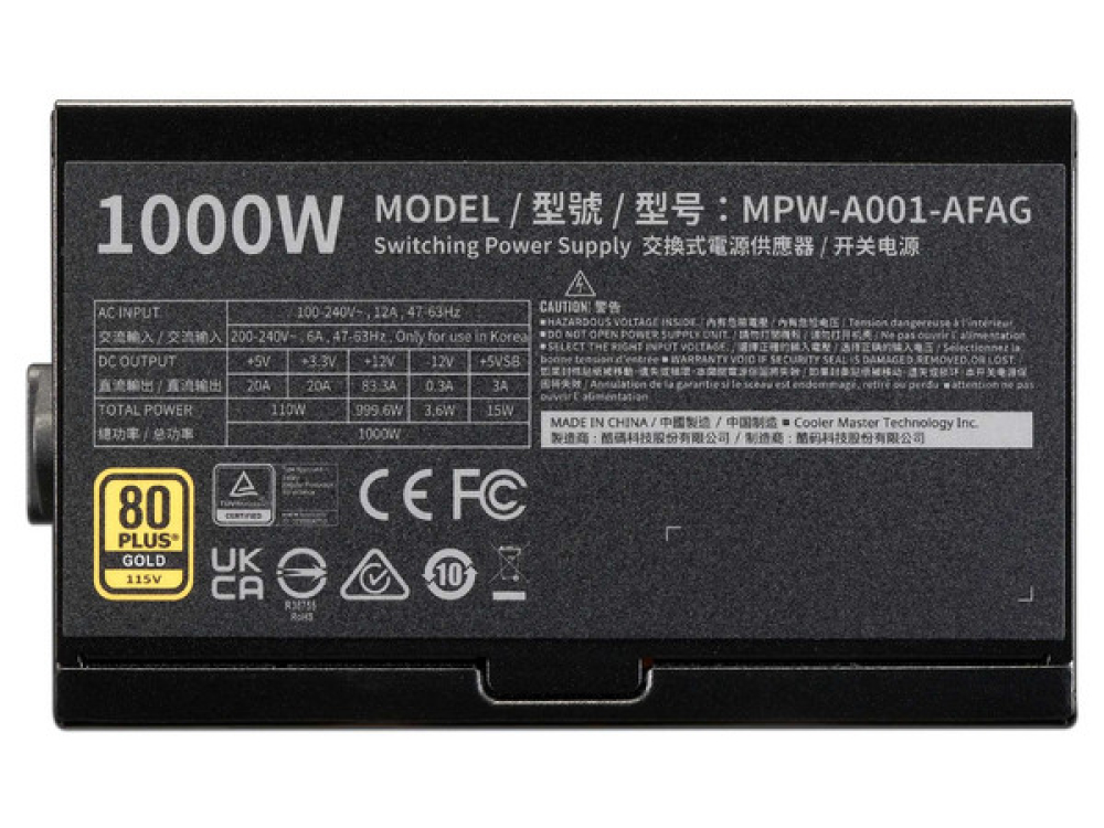 FUENTE DE PODER ELITE GOLD 1000W