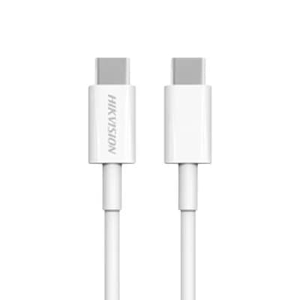 Cable USB-C a USB-C 1m HikVision HS-HUB-CBC2C, Hasta 60W, 480Mbps, Cubierta de Plastico, Color Blanco