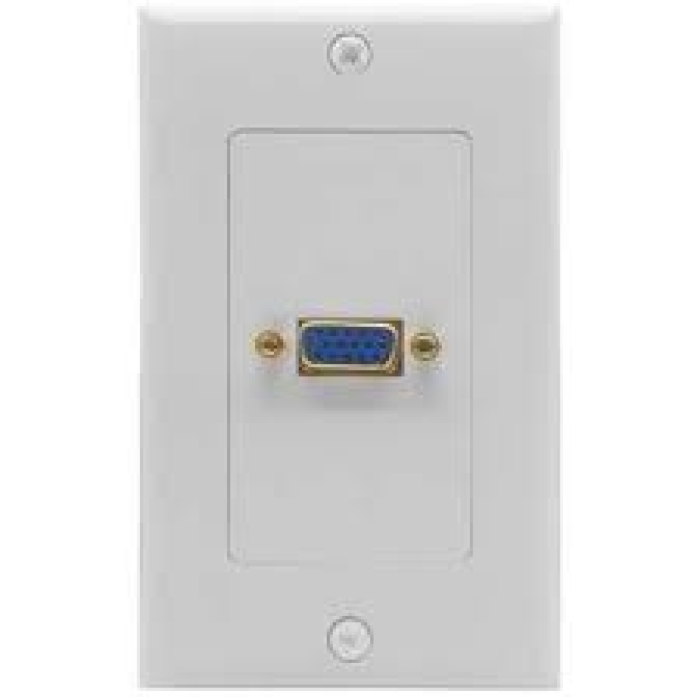 Tapa para Caja de Pared BRobotix 045687, Incluye conector VGA, Color blanco