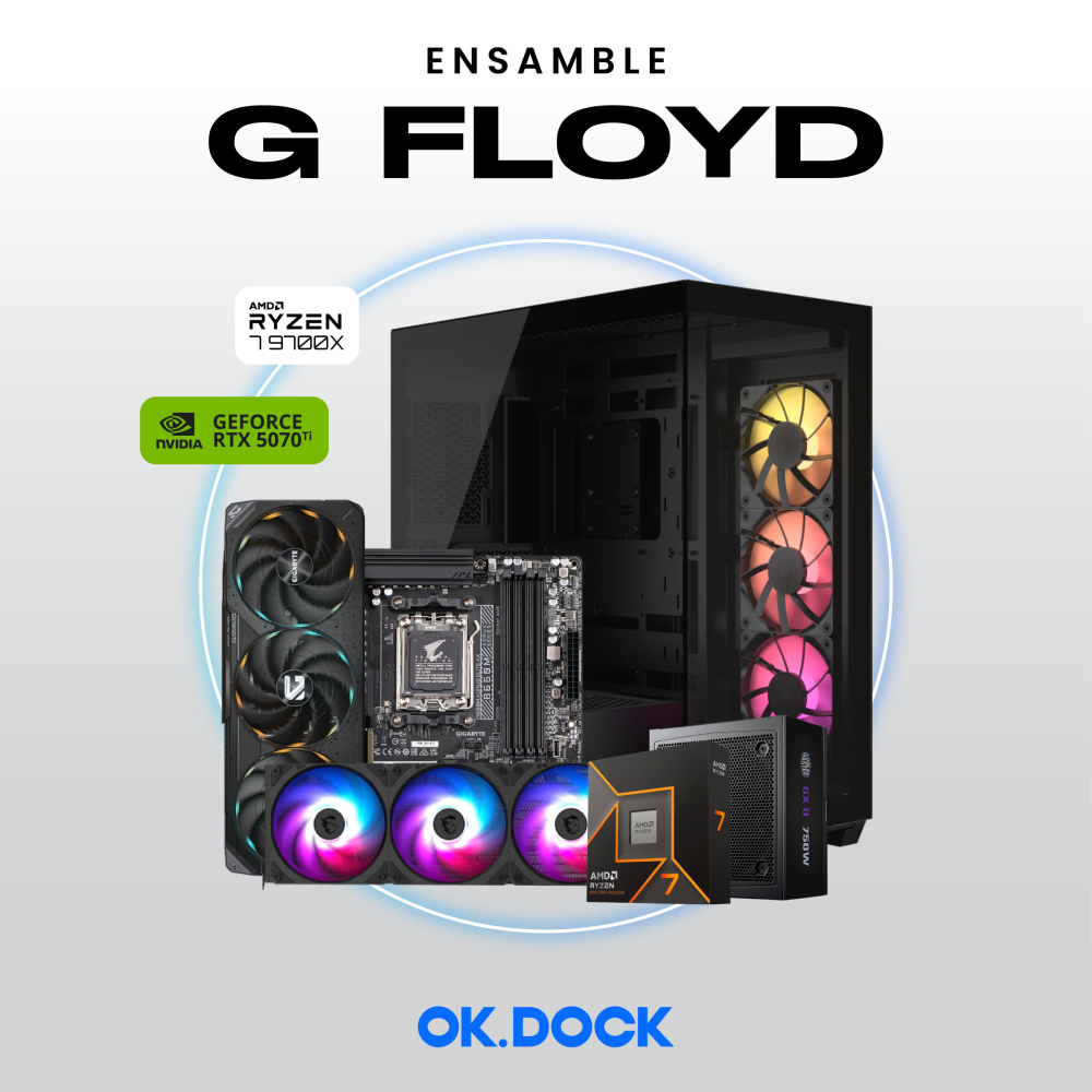 Ensamble G FLOYD | RTX 5070 Ti | Ryzen 7 9700X | 32GB DDR5 | 1TB SSD | Windows 11 Pro