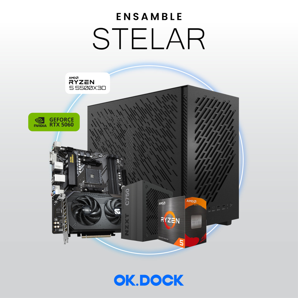 Ensamble STELAR | RTX 5060 | Ryzen 5 5500X3D | 16GB RAM | 1TB SSD | Windows 11 Pro