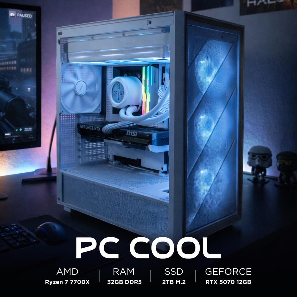 Ensamble COOL | RTX 5070 | Ryzen 7 7700X | 32GB DDR5 | 2TB SSD | Windows 11 Pro