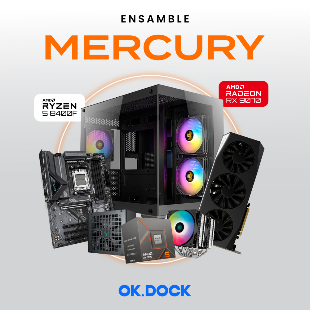 Ensamble Mercury | RX 9060 XT | Ryzen 5 8400F | 16GB DDR5 | 1TB SSD | Windows 11 Pro