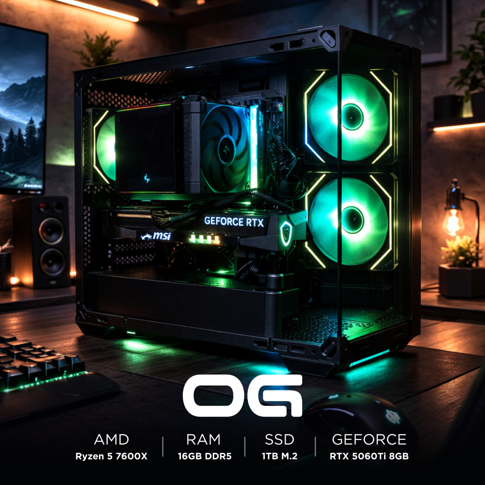 Ensamble OG | RTX 5060 Ti | Ryzen 5 7600X | 16GB DDR5 | 1TB SSD | Windows 11 Pro
