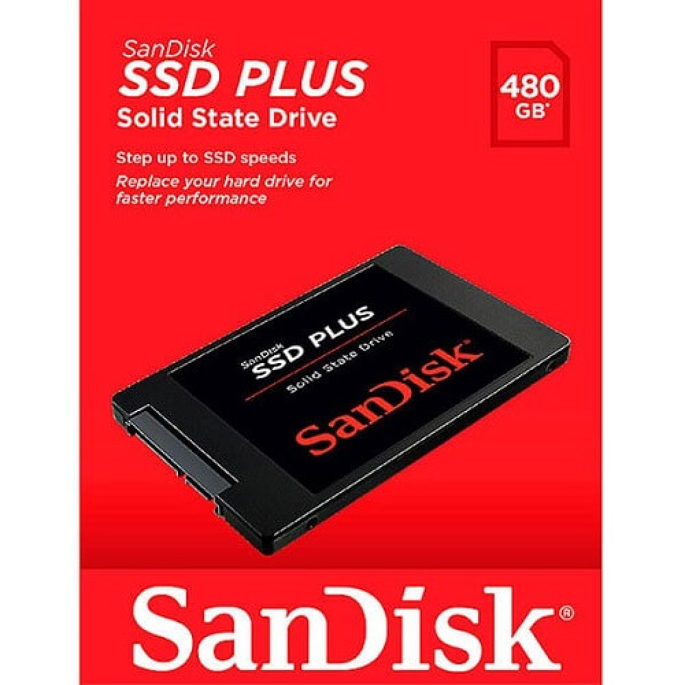 SSD 2.5" SATA 480GB Sandisk, Lectura 535MB/s Escritura 445MB/s. DSSDA-480G-G26