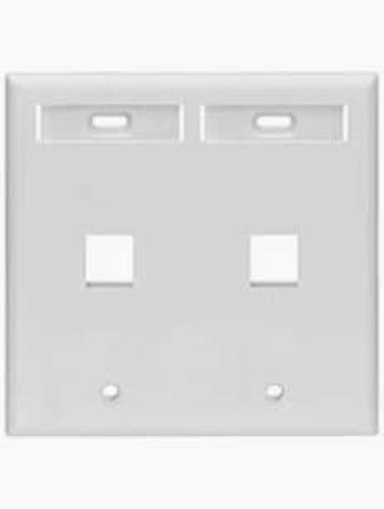 Tapa para Caja de Pared Leviton 42080-2WP, 2 Puertos Keystone, Color Blanco