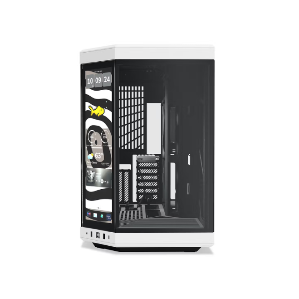 Gabinete E-ATX Hyte Y70 Touch Infinite Panda, Incluye Riser para Grafica en Vertical, Radiador 360mm Max, Color Panda