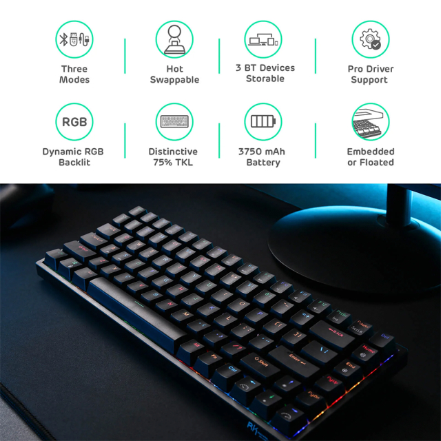 Teclado Royal Kludge RK84 Negro