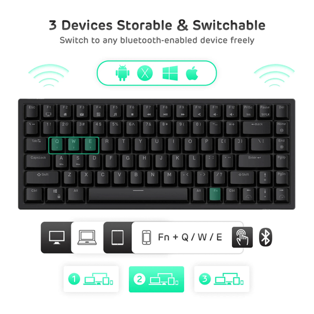 Teclado Royal Kludge RK84 Negro