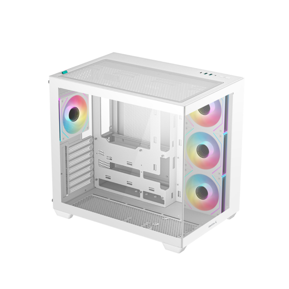 Gabinete ATX DeepCool CG530 4F, Incluye 4 Fans 120mm ARGB, Radiador 360mm Max, Color Blanco