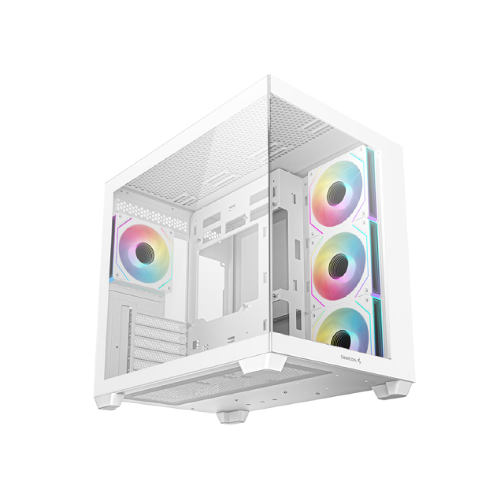 Gabinete ATX DeepCool CG530 4F, Incluye 4 Fans 120mm ARGB, Radiador 360mm Max, Color Blanco