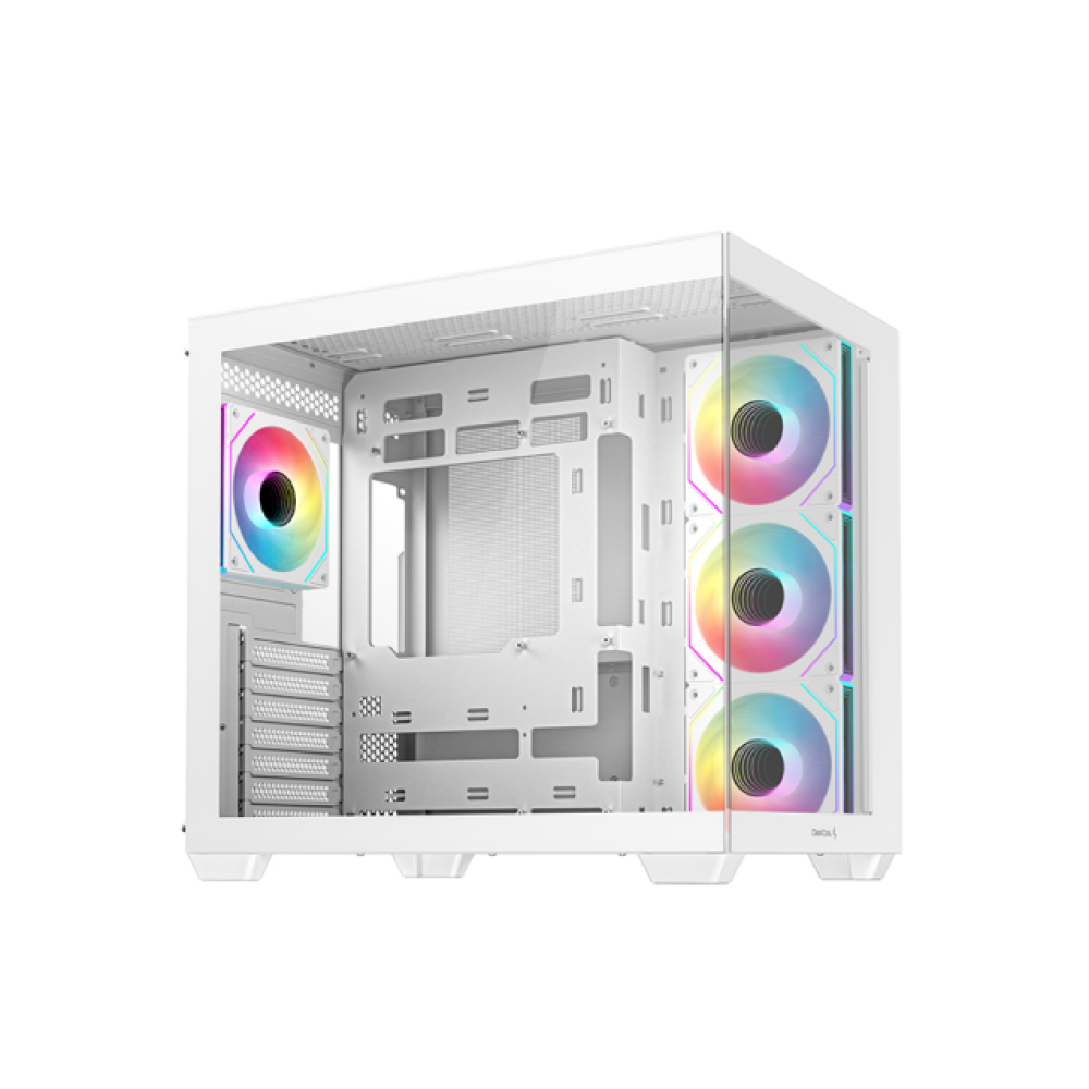 Gabinete ATX DeepCool CG530 4F, Incluye 4 Fans 120mm ARGB, Radiador 360mm Max, Color Blanco