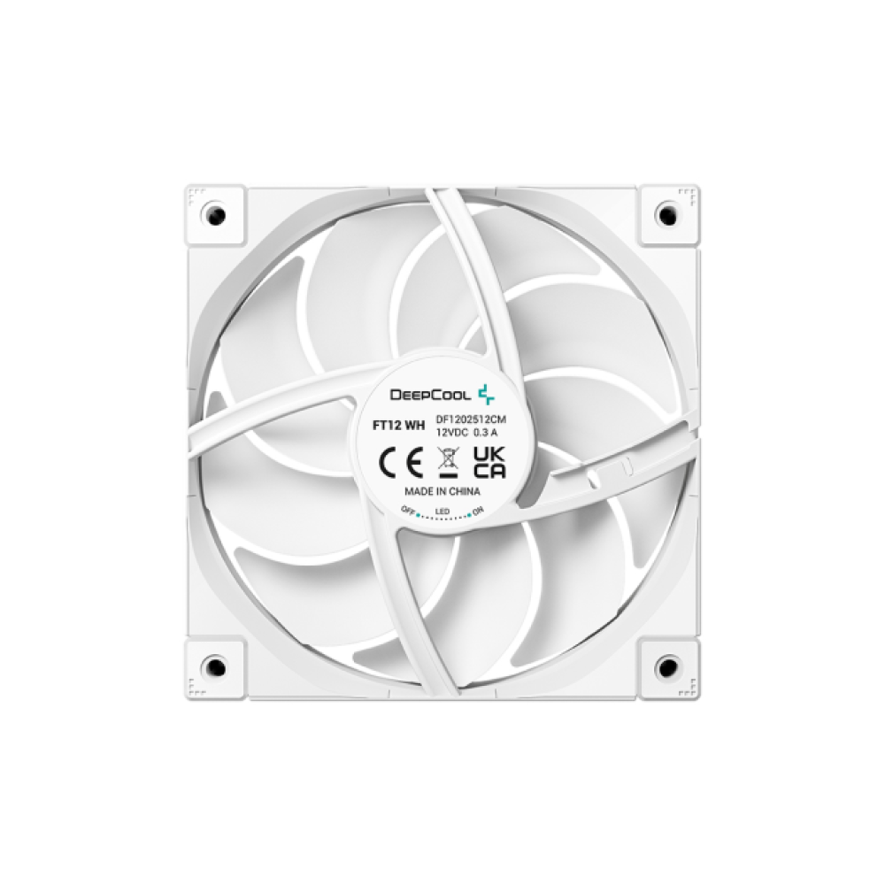 Kit de 3 Ventiladores 120mm DeepCool FT12, Color Blancos