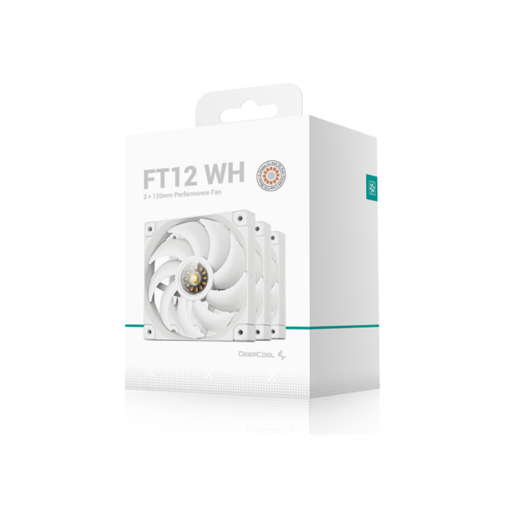 Kit de 3 Ventiladores 120mm DeepCool FT12, Color Blancos