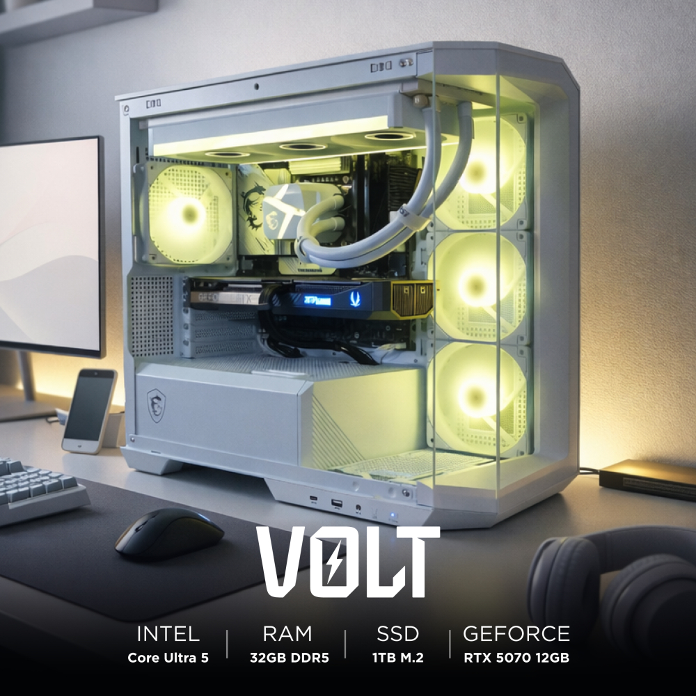Ensamble VOLT | RTX 5070 | Intel Core Ultra 5 245KF | 32GB DDR5 | 1TB SSD | Windows 11 Pro