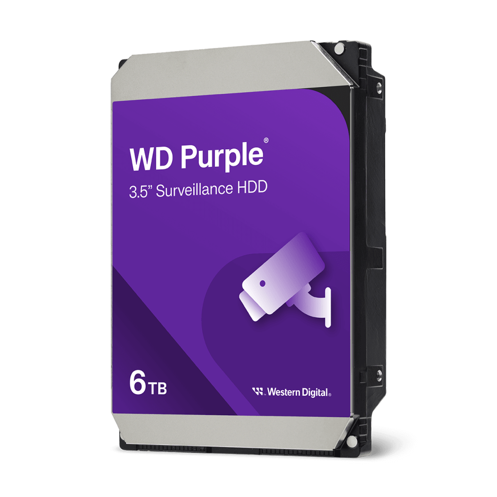 HDD 3.5" SATA 6TB Western Digital Purple, 5400RPM, 128MB Cache. WD64PURZ