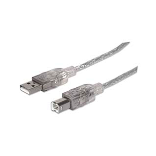 CABLE USB-A A USB-B MANHATTAN 1.8M PLATA