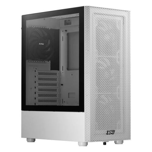 Gabinete GAMER XPG VALOR MESH Media torre Panel lateral vidrio templado. Filtro polvo, Blanco