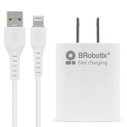 CARGADOR+CABLE LIGHNING BROBOTIX BLANCO