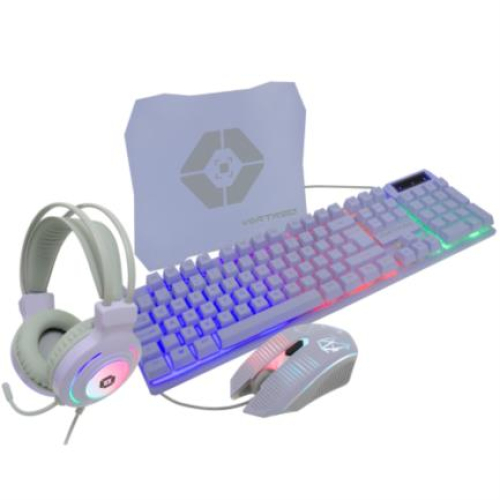 Kit Gamer Vortred Berry 4 en 1(Diadema+Mouse+Teclado+pad color lila)
