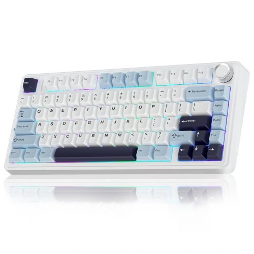 Teclado AULA F75 Blanco-Azul