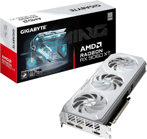 Tarjeta de Video AMD RADEON RX9060XT OC Gigabyte GAMING OC ICE, 16GB GDDR6, 2 DisplayPort + 1 HDMI, Min 450W
