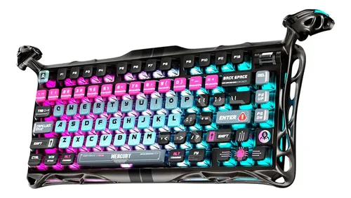 Teclado Gaming Gravastar Mercury V75 Pro, Switch Hall Effect Magn&eacute;tico, Al&aacute;mbrico USB-C, 75%, RGB, Edici&oacute;n Cyberpunk