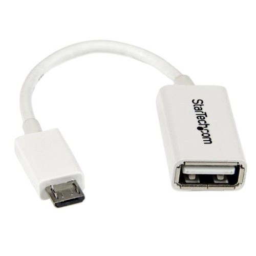Adaptador OTG Micro-USB Macho a USB-A 2.0 Hembra 13cm Startech UUSBOTGW, 480Mbps, Color Blanco