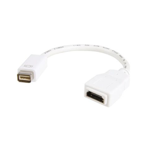 Cable Adaptador de Video 20cm Mini DVI a HDMI Macho a Hembra Startech MDVIHDMIMF, Color Blanco
