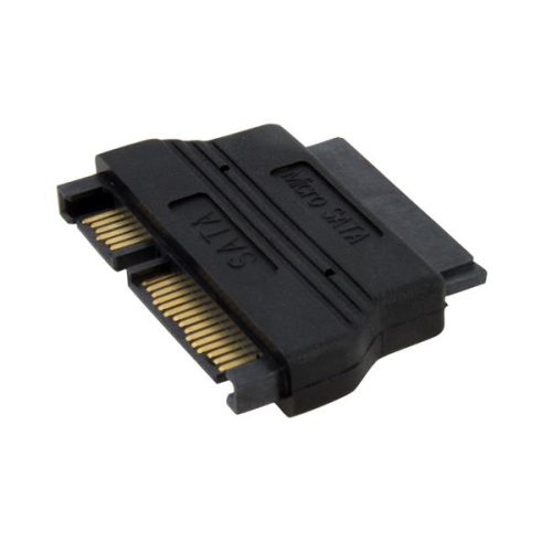 Adaptador Micro SATA a SATA con Alimentación, Hembra a Hembra, Negro, StarTech.com MCSATAADAP