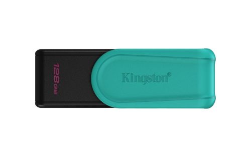 Memoria USB-A 128GB Kingston DataTraveler Exodia S, USB 3.2 Gen 1, Plastico, Color Negro/Turquesa
