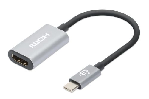 Convertidor de Video USB-C a HDMI Manhattan 153973, 4K 60Hz, Color Gris