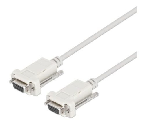 Cable Módem Nulo Manhattan 317375, RS232, DB9 Hembra - Hembra, 1.8m, Beige