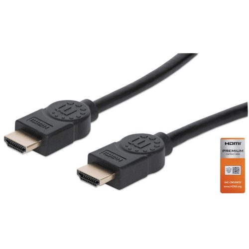 Cable de Video 5m HDMI a HDMI Manhattan 355360, 4K 60Hz, Premium High Speed con Ethernet, Color Negro