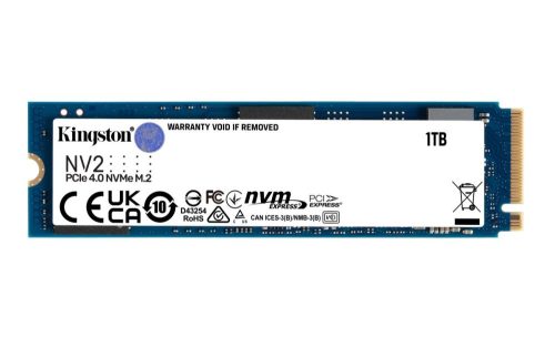 SSD M.2 NVMe PCIe 4 1TB Kingston NV2, Lectura 3500MB/s Escritura 2100MB/s. SNV2S/1000G