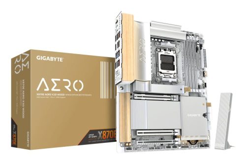 Motherboard AM5 ATX X870E AERO X3D WOOD, 256GB RAM DDR5 Max, 2 M.2 PCIe 5 + 2 M.2 PCIe 4, Wi-Fi 7 + BT 5.4