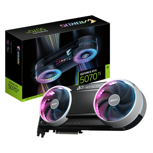 Tarjeta de Video NVIDIA RTX5070Ti Gigabyte AORUS INFINITY, 16GB GDDR7, 3 DisplayPort + 1 HDMI, Min 750W