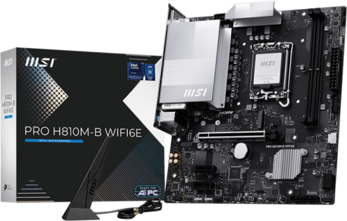 MotherBoard LGA1851 Micro-ATX MSI PRO H810M-B WIFI6E, 128GB RAM DDR5 Max, 1 M.2 PCIE 4, Wi-Fi 6E + BT 5.3